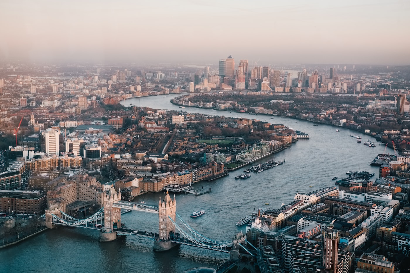 The River Thames and Tower Bridge in London