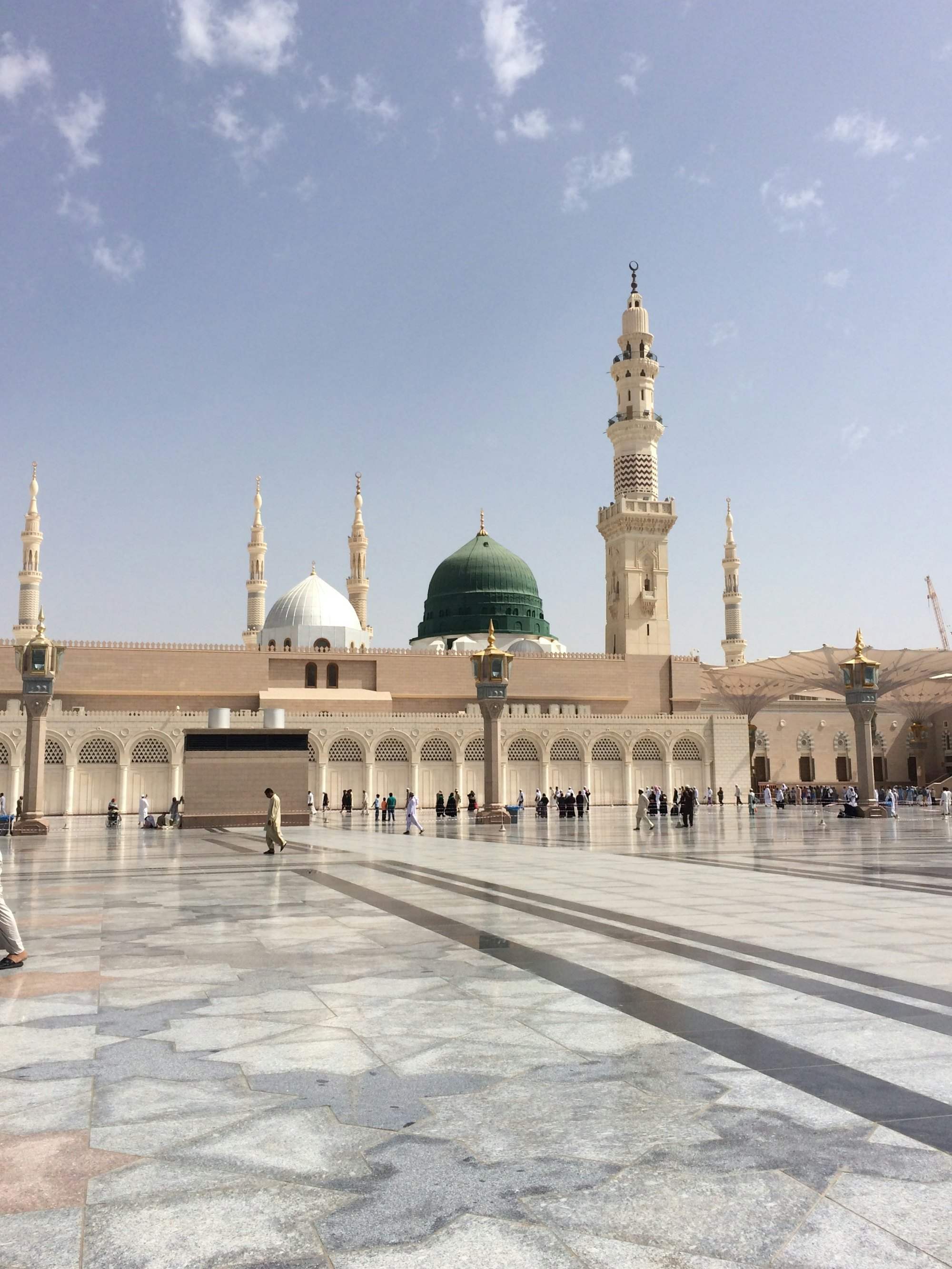 The Green Dome and minarets of Al-Masjid an-Nabawi in Madinah